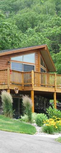 image of a lovely cedar sided modular house getaway in wisconsin